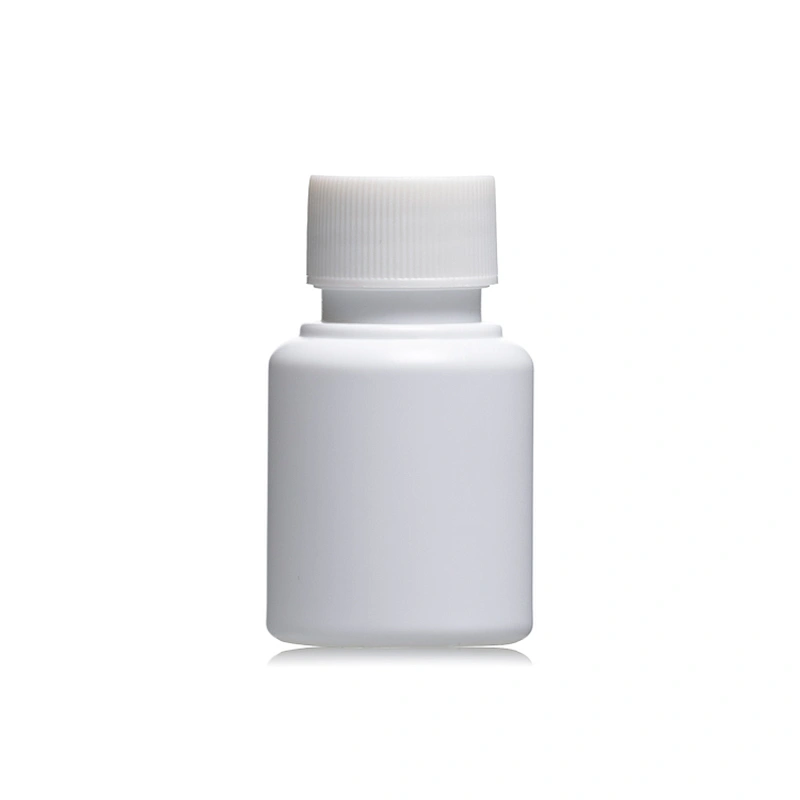 60ml 2oz Empty White Plastic PE Pill Bottle with Screw Cap