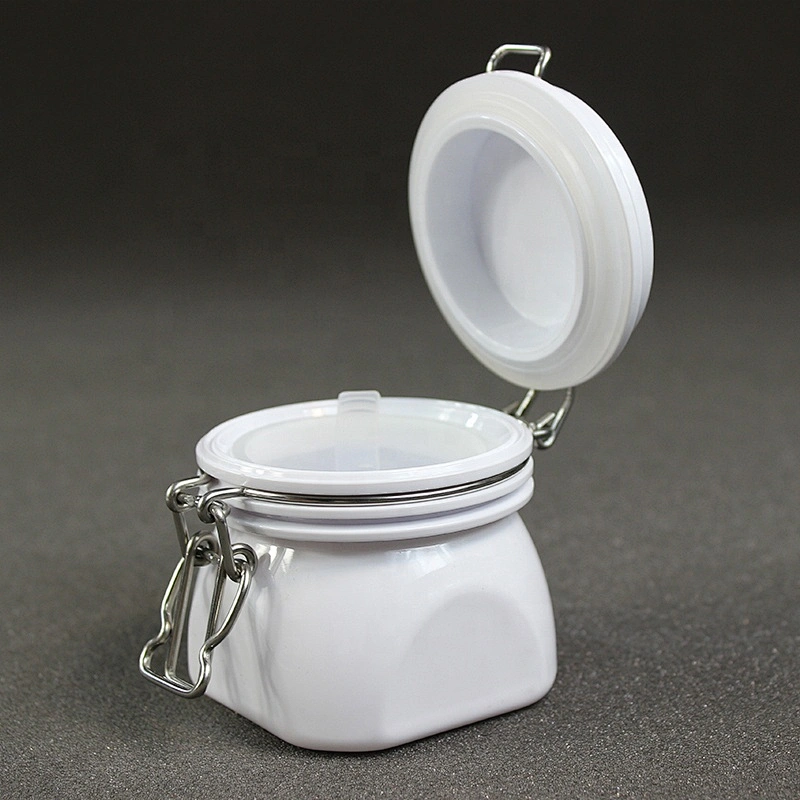 Can food 80ml spot airtight PET square shape cans plastic  jar tea canned food container for honey