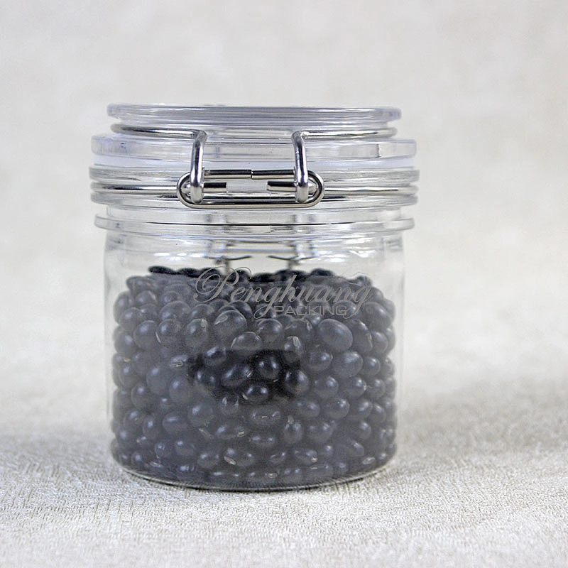 Spot airtight PET 120g  unbreakable smooth body pyramid clip top jar for body Scrub skin care cream/ canned food