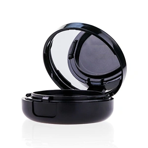 Custom logo luxury round empty black loose powder box makeup packaging case with mirror