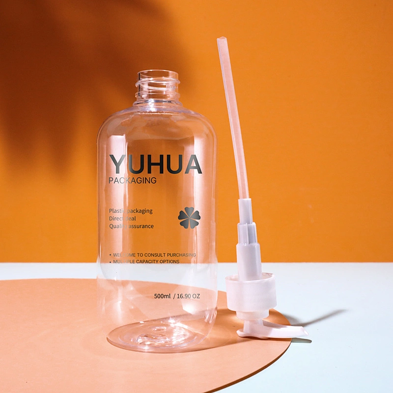 High-quality transparent 500ml Empty Plastic PET Bottle Big Pump Sanitizer Clearance Sale for Clear plastic bottles manufactory