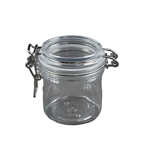 Spot airtight PET 200g  unbreakable smooth body pyramid clip top jar for body Scrub skin care cream/canned food