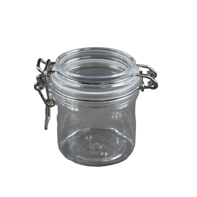 Spot airtight PET 200g  unbreakable smooth body pyramid clip top jar for body Scrub skin care cream/canned food