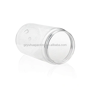 High-quality transparent 360ml Empty Plastic cosmetic and food jar with black lid