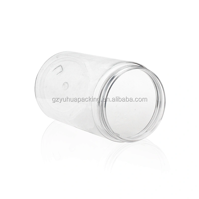 High-quality transparent 360ml Empty Plastic cosmetic and food jar with black lid