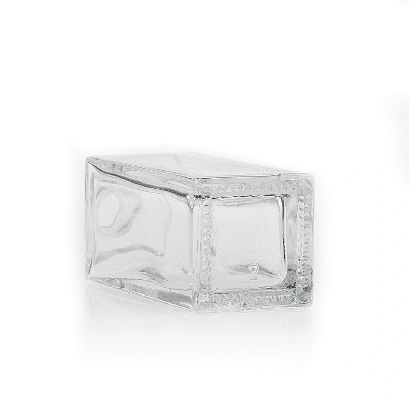 frosted Empty Square 35ml Liquid Foundation Cosmetic Packaging Clear Glass Bottle with Pump