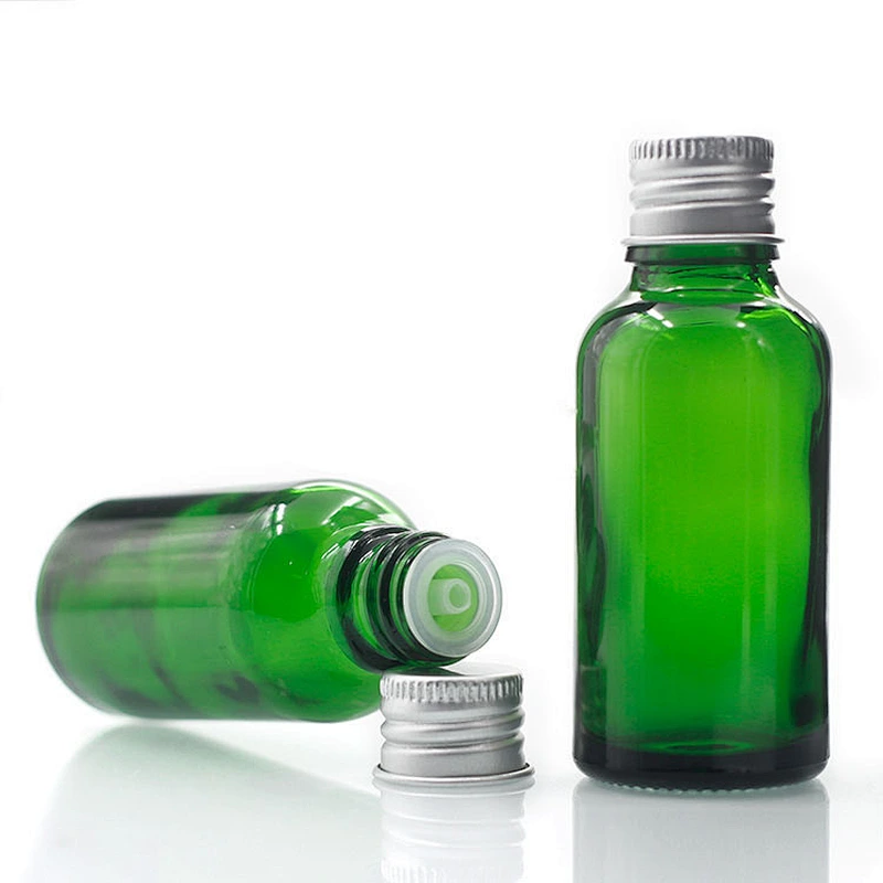 Manufacturers Hot Sale 30ml Custom green color bottle Silk Body 30ml Essential Oil glass Bottles with dropper