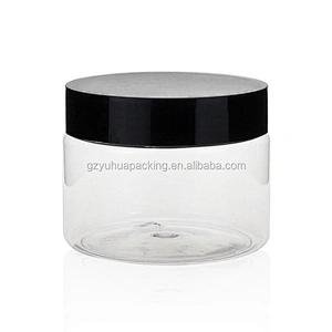 150ml 5oz Wholesale cosmetic and food packaging pet plastic jar  cream jar with white or black lid