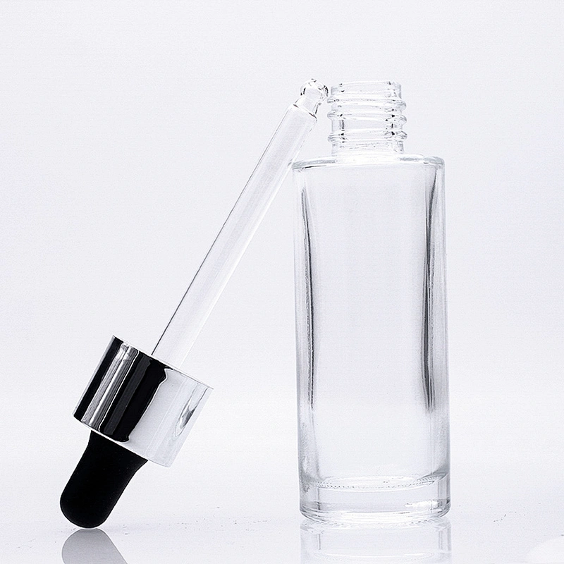 Fancy Serum lotion Bottle 40ml Cosmetic Glass Bottle with Small Dropper  Round Shape Container Manufacturer