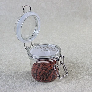 Spot airtight PET 180g  unbreakable smooth body pyramid clip top jar for body Scrub skin care cream/ canned food