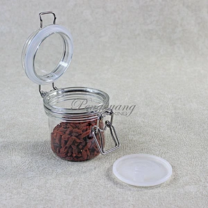 Spot airtight PET 180g  unbreakable smooth body pyramid clip top jar for body Scrub skin care cream/ canned food