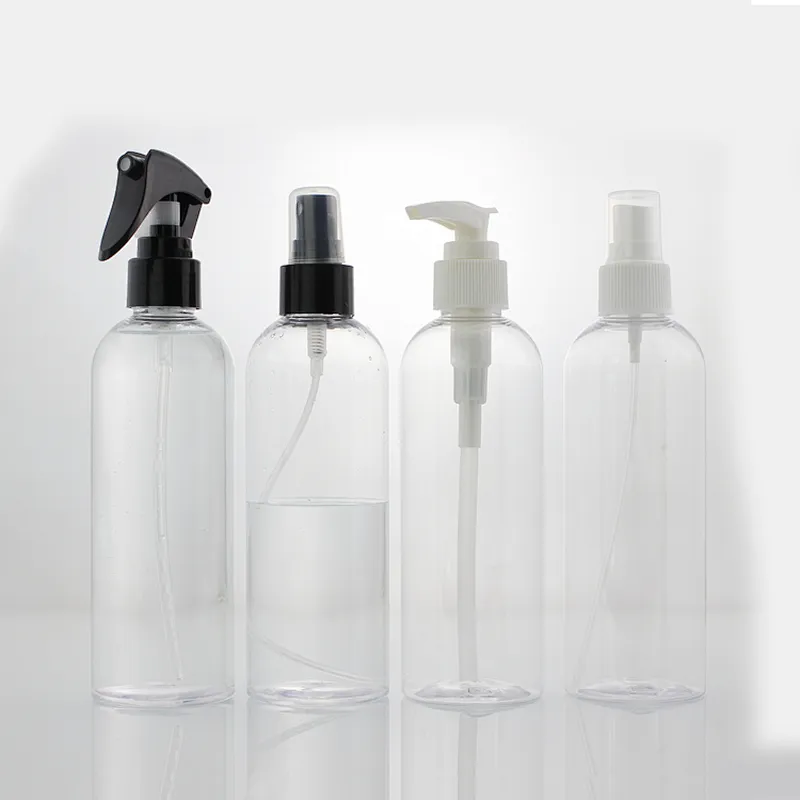High-quality transparent 250ml empty plastic bottle dip pump sanitizer PET bottle clearance sale for clear plastic bolltes 250ml