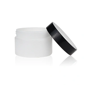 150ml White PET plastic bottle for cosmetic and food candy with black lids