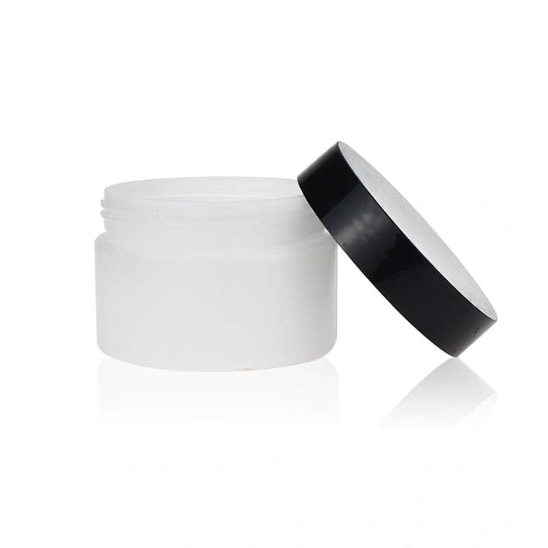 150ml White PET plastic bottle for cosmetic and food candy with black lids