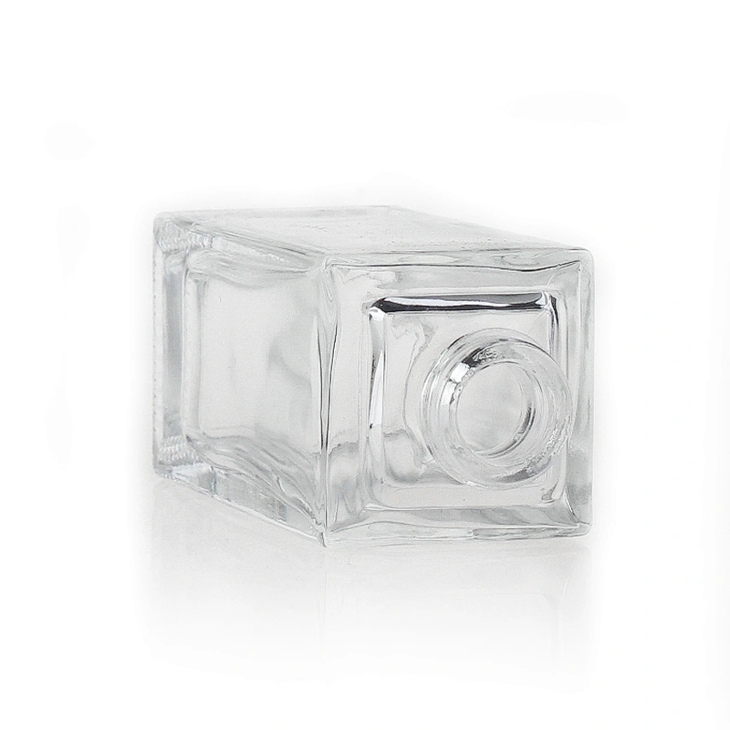 frosted Empty Square 35ml Liquid Foundation Cosmetic Packaging Clear Glass Bottle with Pump
