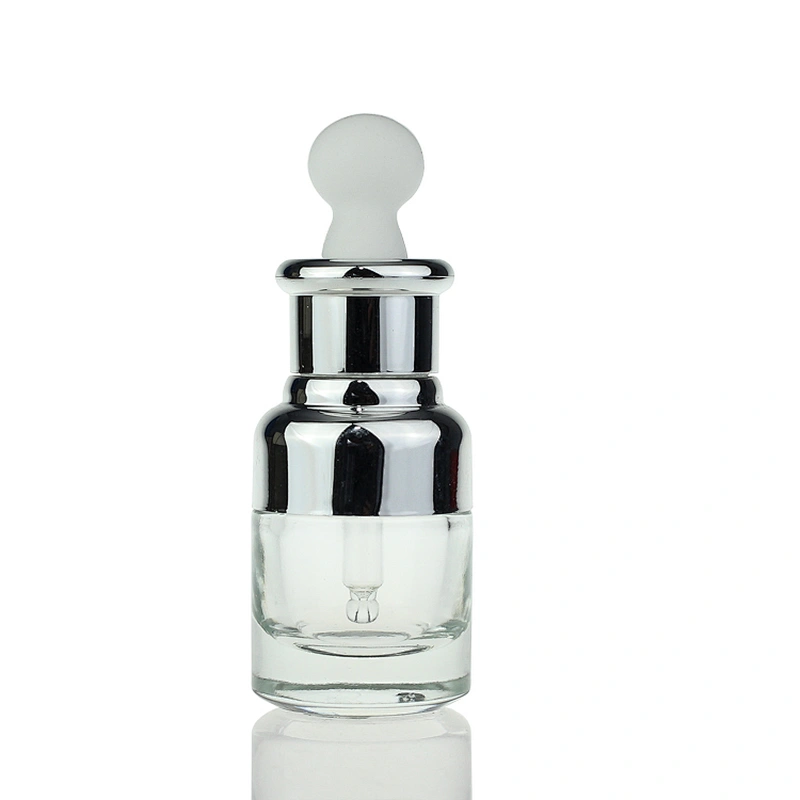 Hot Selling Cosmetic Packaging Container 20ml glass lotion serum bottle with silver pump lid wholesale price