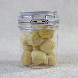 Spot airtight PET 250g  unbreakable smooth body pyramid clip top jar for body Scrub skin care cream/ canned food