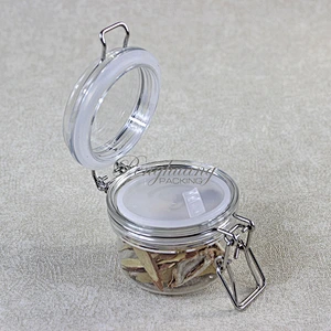 Spot airtight PET 120g  unbreakable smooth body pyramid clip top jar for body Scrub skin care cream/ canned food