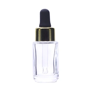 Skin Care Dropper Glass Bottle Empty Square 15ml Essence Face Serum Glass Dropper Bottle