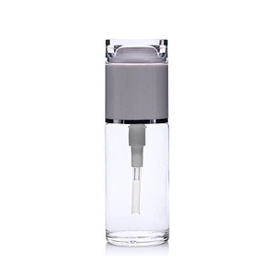 luxury Popular 40ml  clear round shape foundation glass cosmetic bottles plastic acrylic cap