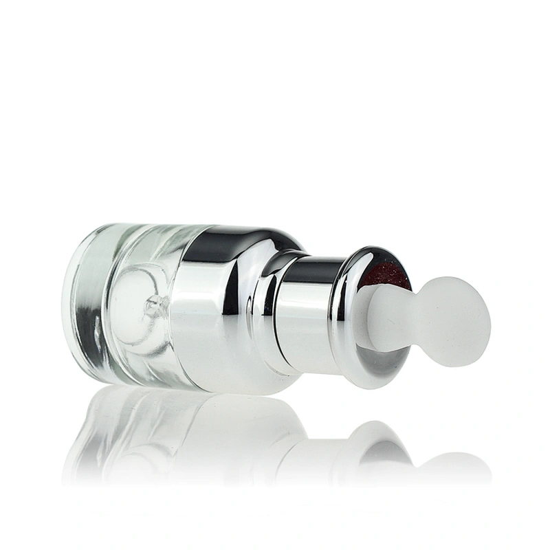 Hot Selling Cosmetic Packaging Container 20ml glass lotion serum bottle with silver pump lid wholesale price