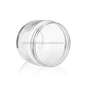 240ml 8oz wholesale clear plastic cosmetic jars packaging PET cream jar black lid plastic jars with colored lids