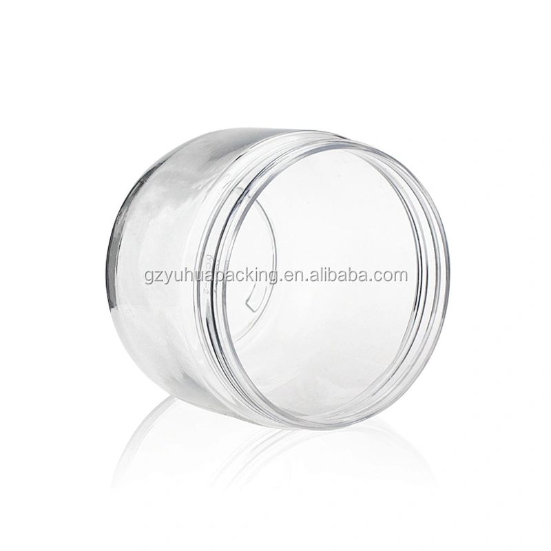 240ml 8oz wholesale clear plastic cosmetic jars packaging PET cream jar black lid plastic jars with colored lids