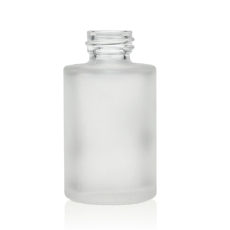 frosted Foundation Glass Bottle 30ml Cosmetic Makeup packaging Foundation Bottle with Plastic Cap Pump