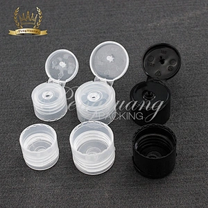 China 24/410 plastic flip top cap transparent screw plastic caps for screws in stock PET caps OEM ODM Supplier