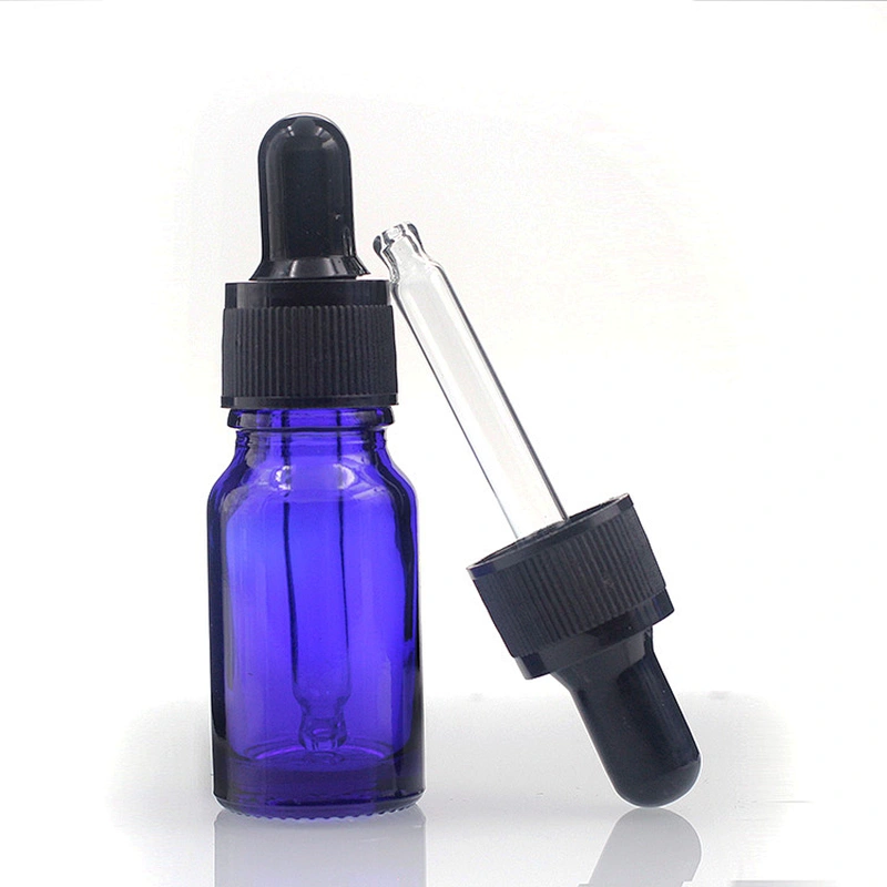 10ml Blue Dropper Bottle Empty Eye Glass Dropper Bottles with Glass Pipette Dropper Small Sample Glass Bottles for Essential oil