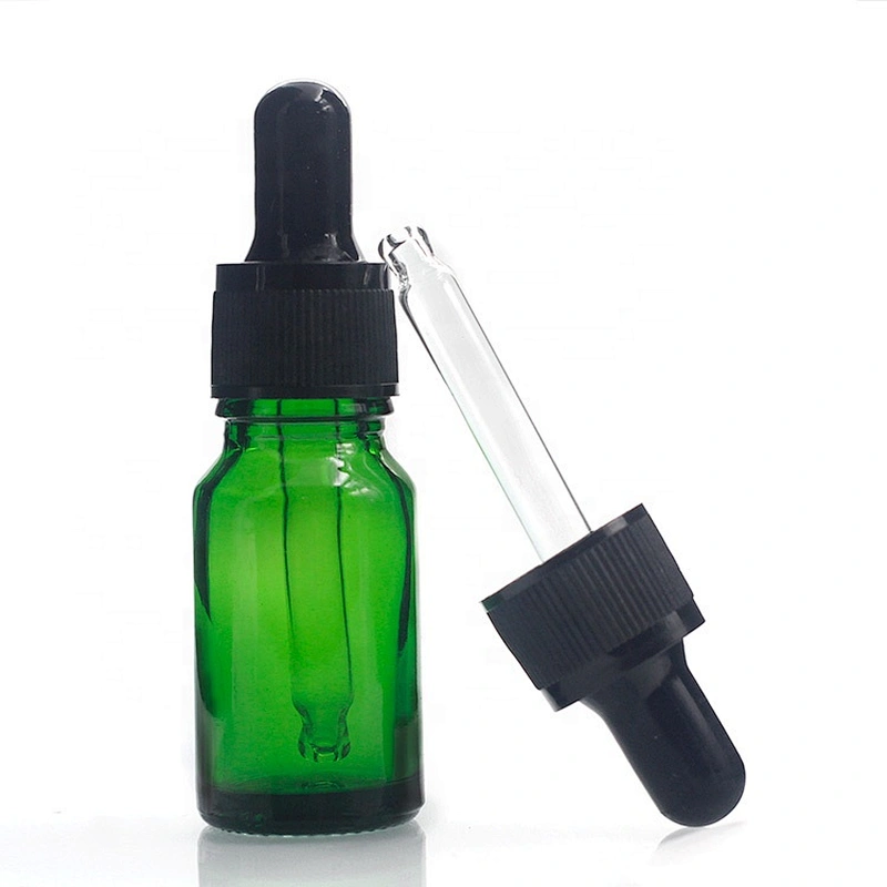 10ml Cosmetic Container green color Essential Oil Glass Dropper Bottle  Manufacturers hot sale
