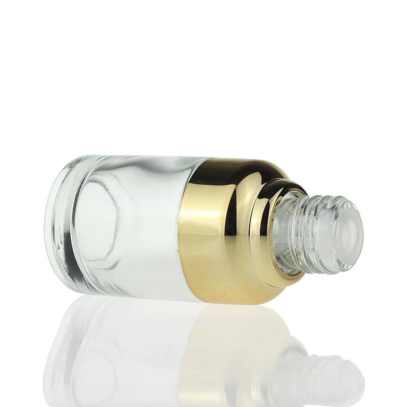 In Stock 35ml Small Cosmetic Glass Bottle Empty Serum Oil Essence Clear Colorful Glass Dropper Bottle