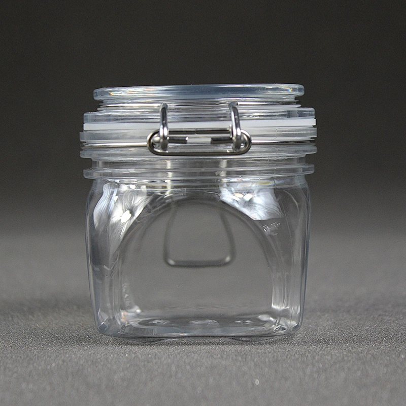 Hot Style Glasslike Wire Bail Jar 220ml Plastic  Food Grade PET Plastic Cookie Jars Wholesale from China