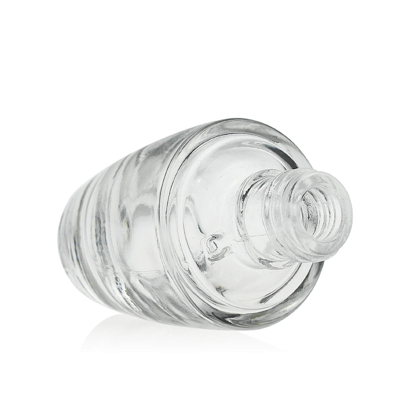 Luxury Cosmetics Packaging Straight Round 30ml Glass Foundation Bottle with Beauty Pump