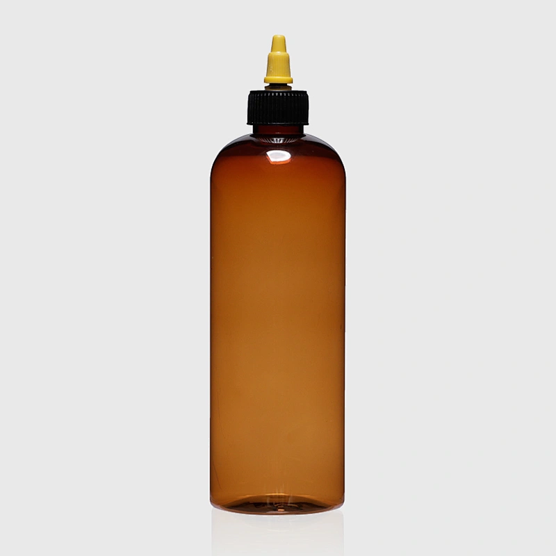 610ml Eco Friendly Amber Empty Plastic PET Bottle Container