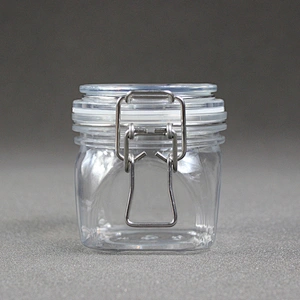 Hot Style Glasslike Wire Bail Jar 220ml Plastic  Food Grade PET Plastic Cookie Jars Wholesale from China