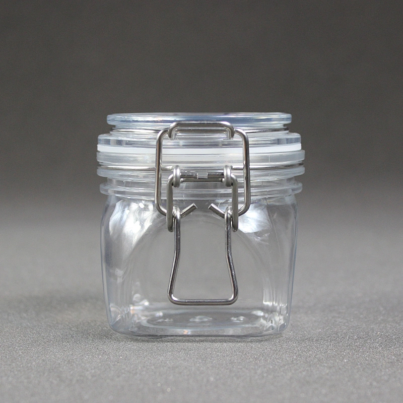Hot Style Glasslike Wire Bail Jar 220ml Plastic  Food Grade PET Plastic Cookie Jars Wholesale from China