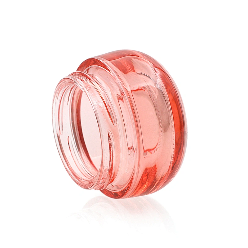 Clear pink  Glass jar 30g  50g Custom Color   Face Cream Jars Container Manufacturers Cosmetic Packaging Set for Skin Care Jar