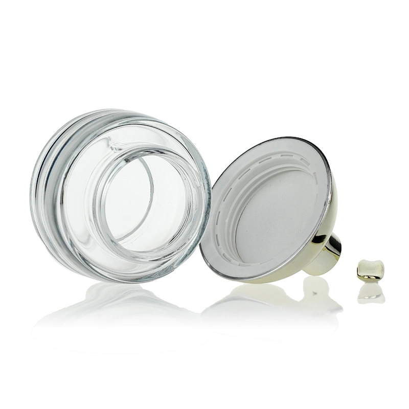 Clear Glass jar with Mushroom cap  50g  Face Cream Jars Container Manufacturers Cosmetic Packaging Set for Skin Care Jar