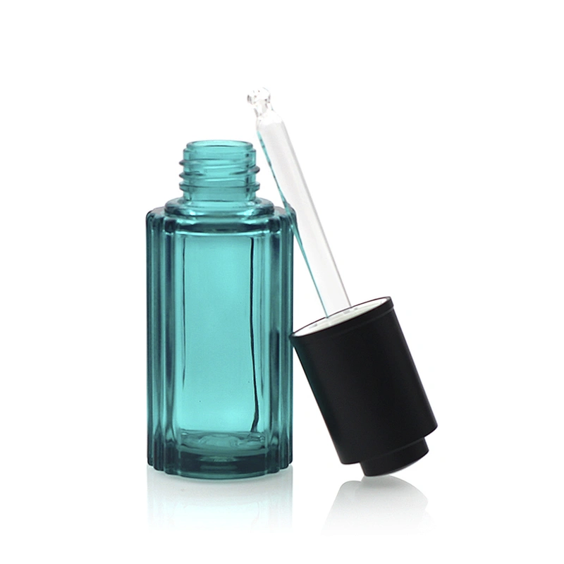 wholesale price  40ml Essence Bottle Blue Glass Dropper Bottle Serum Bottle With Black Dropper