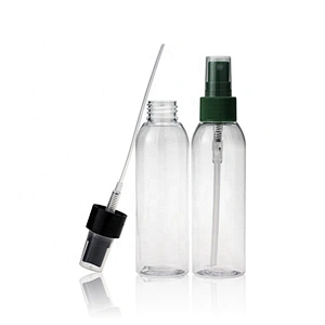 Factory wholesale130ml empty pet plastic  bottle with pump/ sprayer/ flip top cap