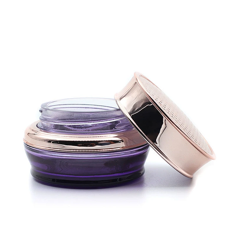 Clear Glass jar 30/50g Custom Color Gradient purple Face Cream Jars Container Manufacturers Cosmetic Packaging Set for Skin Jar