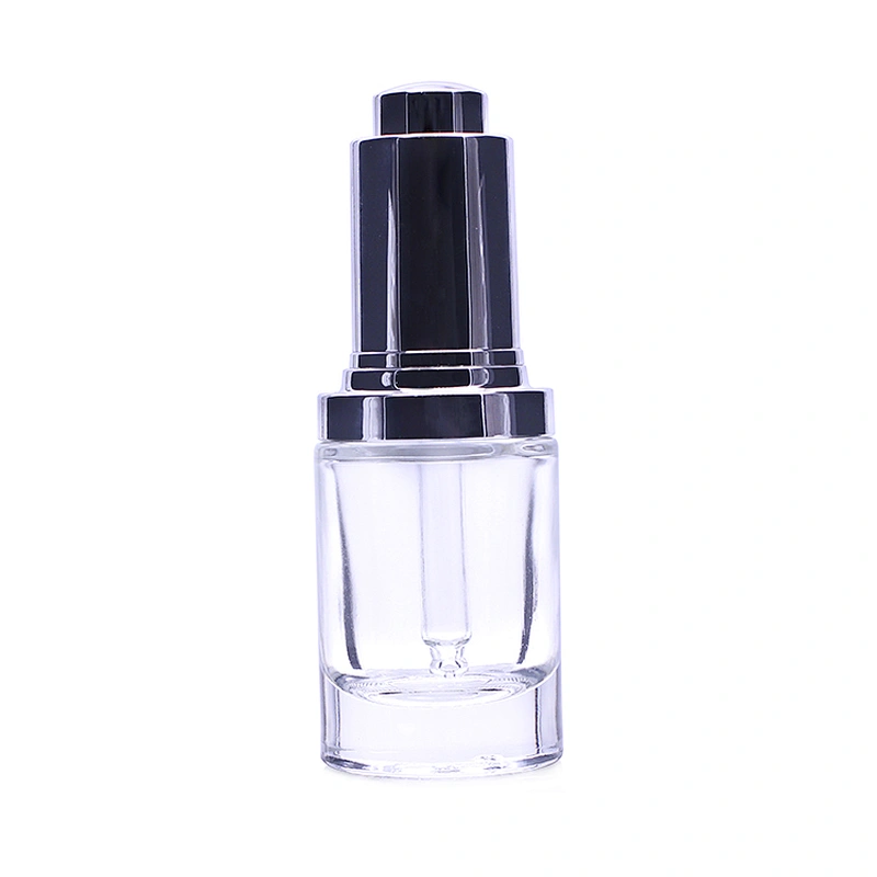 Best Selling New Design 15ml Round Shape Clear Empty Serum Oil Dropper Container Manufacturers