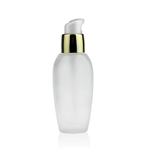 empty cosmetic Factory supply frosted for foundation glass bottle make up packaging with squeeze pump
