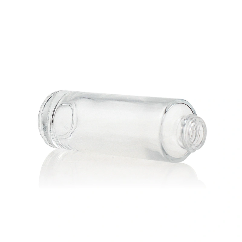 30ml cosmetic packaging clear empty serum pump lotion foundation glass bottle with pump cosmetic boxes wholesale
