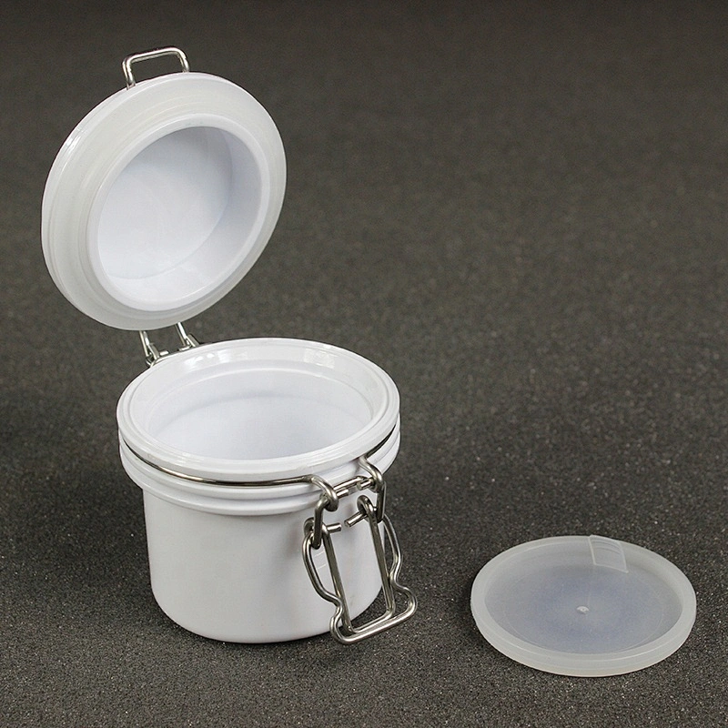 Hot Style small skin care cream lotion cosmetic customized Plastic kilner clip top seal lock jar