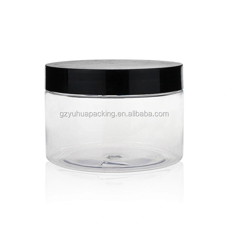 300ml 10oz  Plastic PET Clear Empty Cosmetic and Food  Jar Containers