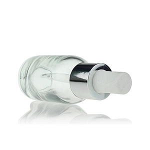 Cosmetic Empty Clear Frosted Dropper Round Serum 50ml Glass Bottle