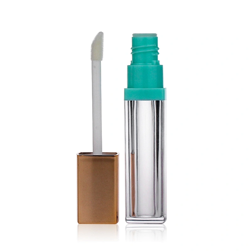 Luxurious AS Lip Gloss Tube Skincare Packaging Cosmetic Container with Wands And Preferable Square Shape Plastic Lip Gloss Pack