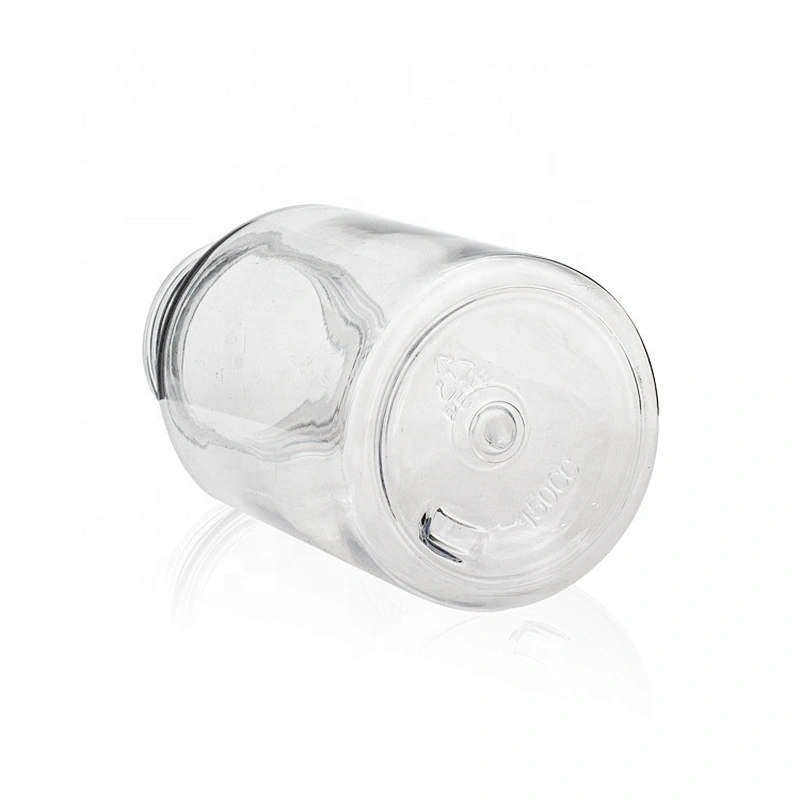 Good shape transparent 150ml Empty Plastic PET  bottle black top screw cap
